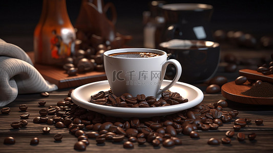 休闲咖啡背景图片_咖啡饮品饮料白色碟子