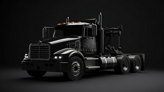 设计用于拖运重型机械和大型钻机的强大货运拖车的 3D 渲染