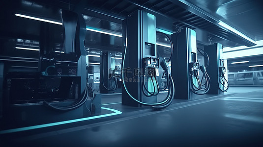 加油站概念信用卡和燃油软管的逼真 3D 渲染