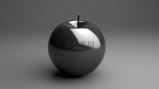 澳洲青苹果背景图片_中性灰色背景下的苹果形 3D 图形