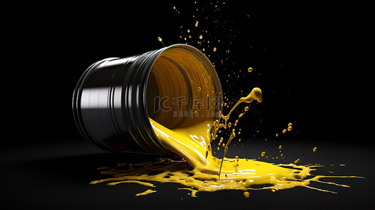 从 3d 罐中喷出黄色油漆