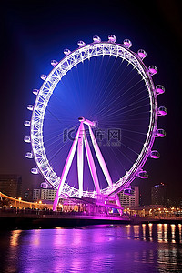 夜晚背景图片_迪拜的巨型摩天轮