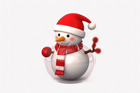 透明png背景背景图片_透明背景上戴着圣诞帽的雪人