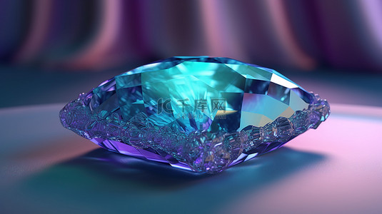 小钻石装饰背景图片_缓冲亚历山大变石的 3d 渲染
