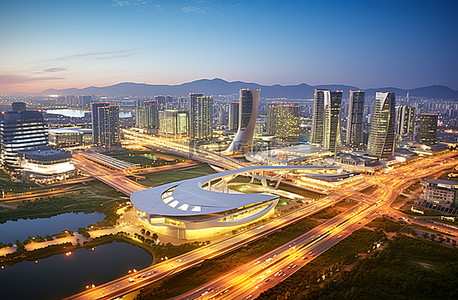 机场大巴背景图片_韩国金岛市和机场