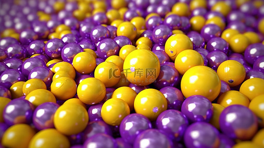 活力橙背景图片_3d 渲染的充满活力的紫色球体中活泼的柠檬