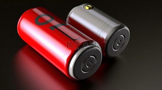 电量电池背景图片_3d 中低电池图标的孤立插图