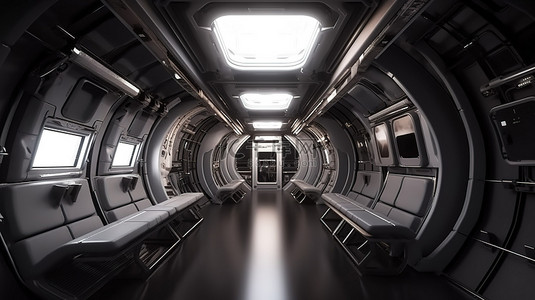 飞船返回舱背景图片_以 3d 渲染的航天飞机或宇宙飞船舱的内部
