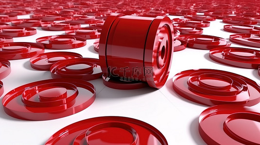 红色胶片背景图片_白色背景上红色胶片卷轴的 3D 渲染，类似于仪式奖励地毯