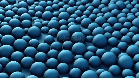 泡泡蓝色背景背景图片_蓝色纹理的圆形凹凸象征着领导力全景 3D 渲染