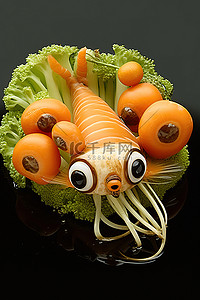 胡萝卜鼻子背景图片_胡萝卜是由蘑菇和胡萝卜制成的