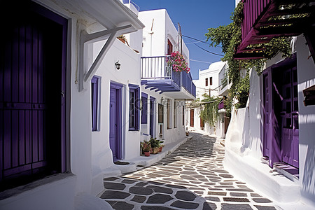 雅典学院背景图片_米科诺斯岛 希腊 街景 雅典 米科诺斯岛