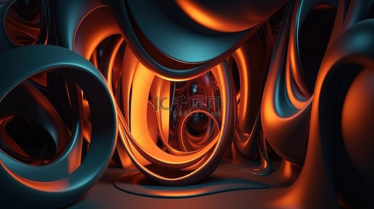 4k 空虚中的 3D 渲染抽象概念壁纸说明