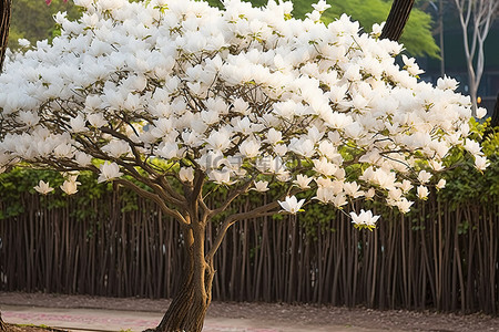 白玉兰树 韩国公园 日本花园 河内 越南