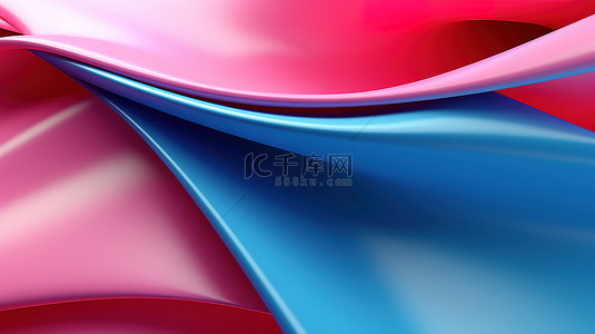 平原背景图片_蓝色和粉色色调的对角平原的 3D 渲染