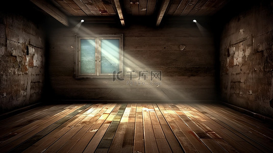坚韧的意志背景图片_坚韧的木地板内部由 3D 聚光灯照亮