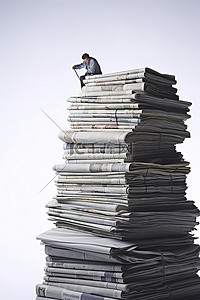 环保背景图片_白色表面上的多份报纸和订书钉