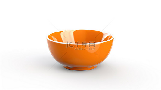 陶瓷煲汤炖锅背景图片_白色表面上呈现橙色色调的陶瓷碗