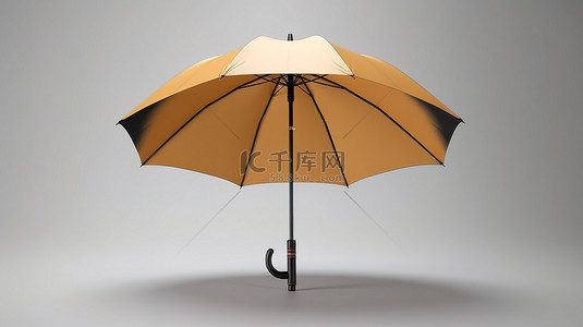 白色背景的 3D 渲染，带有大型现代豪华雨伞