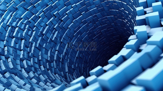 蓝色抽象 3D 设计中的螺旋圆形踏板纹理如图所示