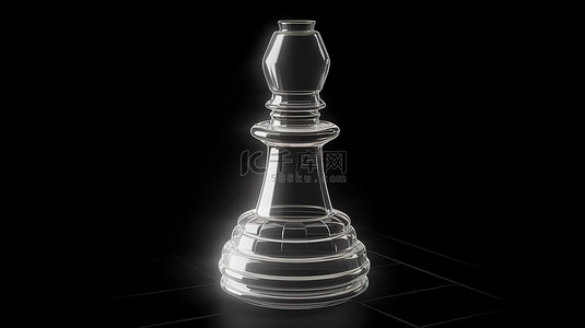 用于游戏的国际象棋棋子图标的一种颜色 3D 渲染