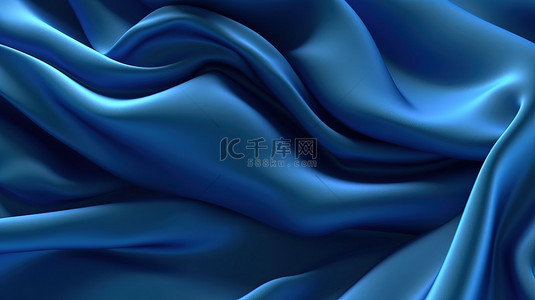白丝绸背景图片_蓝色织物纹理的 3d 插图