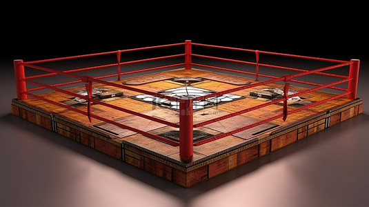 卡通拳击场背景图片_拳击场的高品质 3D 渲染