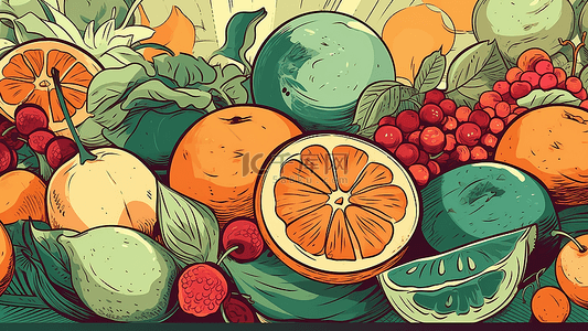 水果生鲜夏日插画