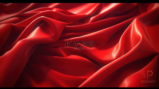 以 3d 呈现的红色织物背景