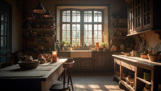 木质桌上背景图片_厨房餐桌阳光背景