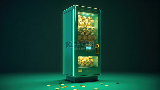 检索背景图片_硬币检索机柜的 3D 渲染图
