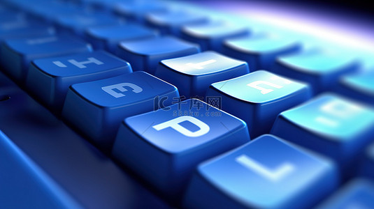 为爱代言背景图片_使用蓝色 php 编程键关闭白色 PC 键盘的 3D 渲染