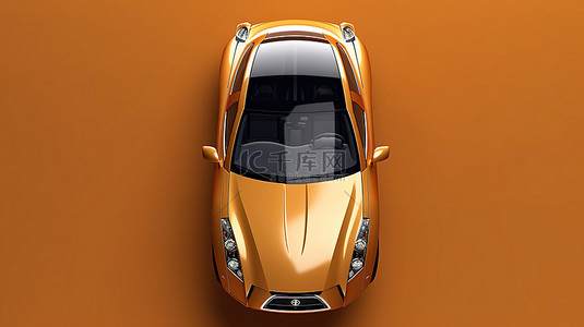 汽车俯视图背景图片_3D 渲染中当代汽车的动态俯视图