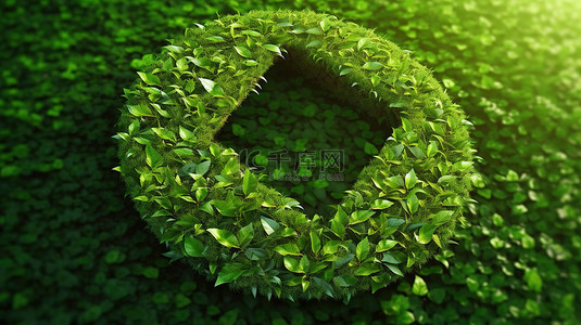 生态概念的 3D 渲染生态友好回收图标的插图