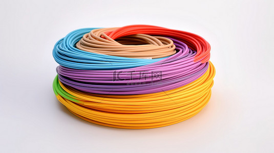 用于 3D 打印笔的隔离彩色卷制电缆束