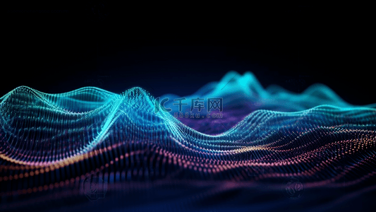 霓虹光效高科技数据电子数据波浪广告背景