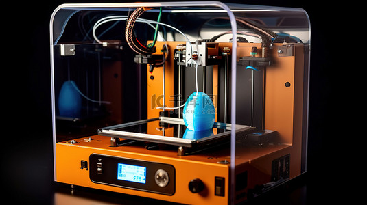 由塑料材料制成的当代高科技 3D 打印机