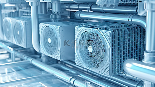 空调背景背景图片_3d 渲染空调冻结的室内机