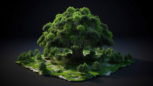 生活节约背景图片_生态友好世界植树节能环保3D