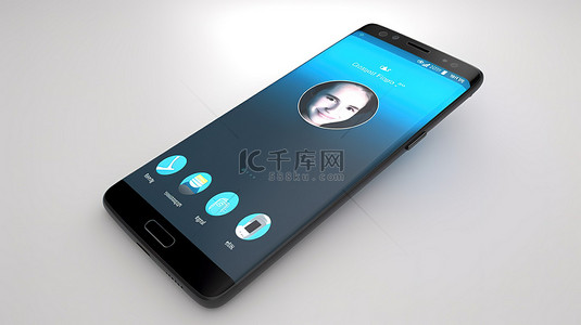 安卓样机背景图片_3d android 智能手机与 Skype 图标