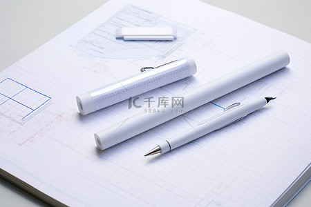 规范字书写背景图片_放在带书写用具的横格笔记本上的一支笔