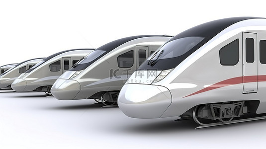 未来地铁列车背景图片_现代 3D 高速列车模型在白色背景下被隔离