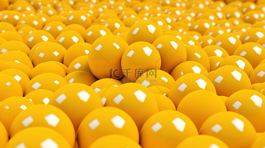 时尚现代的设计，具有黄色充气球图案 3D 渲染