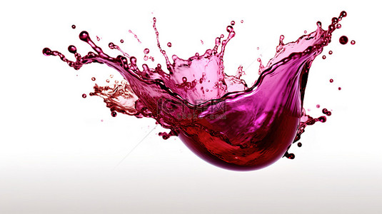 酒的背景图片_葡萄酒飞溅的孤立 3D 插图