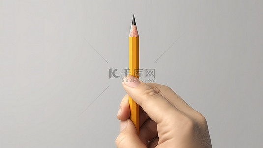 手握铅笔的插图代表数字时代的返校和教育概念