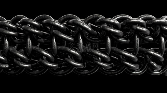 金属板格子背景图片_3d 渲染中的黑色金属链网在白色上隔离，带有剪切路径
