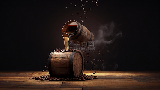 咖啡液体背景图片_咖啡饮品制作棕色