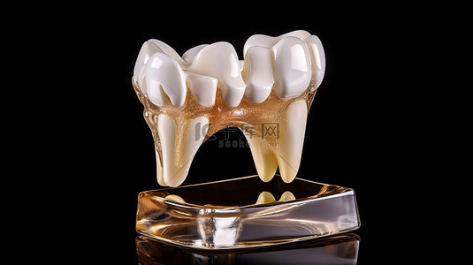 前磨牙牙科奖杯模型的 3d 渲染