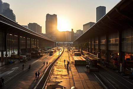 著名的首尔中央市场的日出时间