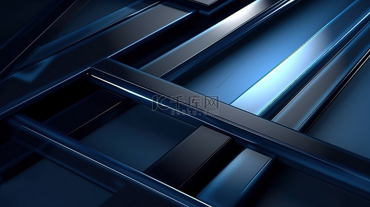 企业横幅背景图片_现代几何艺术蓝线复杂的背景专业和豪华的 3D 插图完美的企业模板